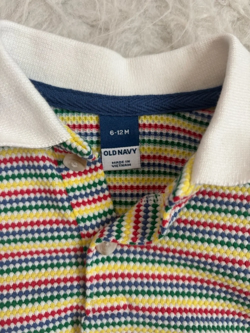 Old Navy Baby Preppy Multicolor Striped Knit Polo Bubble Romper